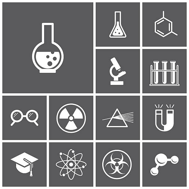 ilustrações de stock, clip art, desenhos animados e ícones de ícones de ciência - laboratory glassware beaker flask glass