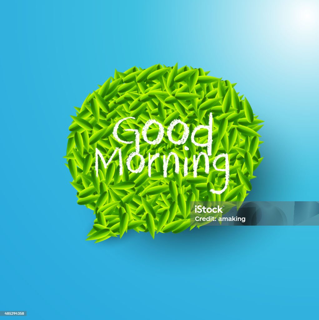 Good Morning For Speech Green Leaves Stock Illustration - Download ...