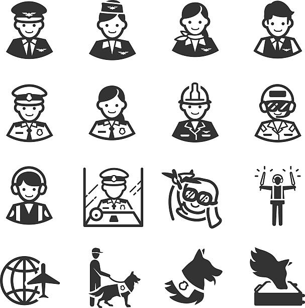 Aviation icons set 3 Aviation icons set 3 airplane mechanic stock illustrations