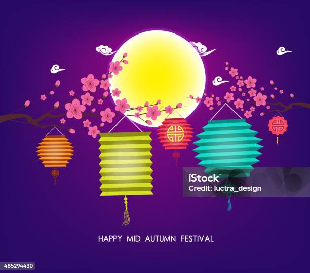 Chinese Mid Autumn Festival Graphic Design 5 Stock Illustration - Download Image Now - 2015, Abstract, Asia