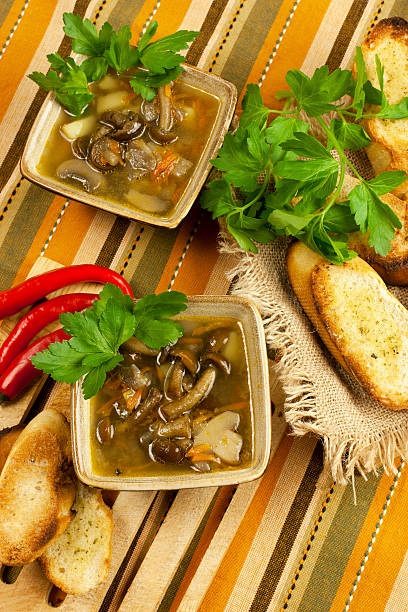 istock Bowl of fresh mushroom soup 485295149