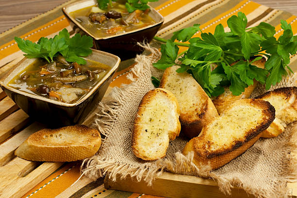 istock Bowl of fresh mushroom soup 485296493