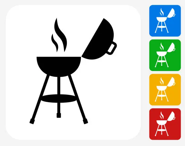 Vector illustration of Barbecue Grill Icon Flat Graphic Design