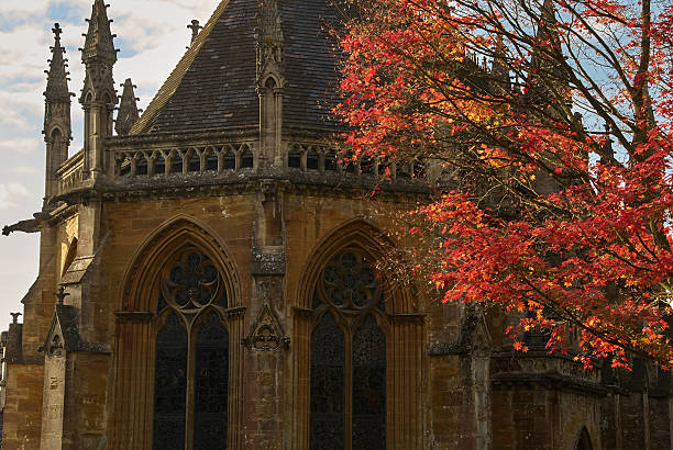 istock Chapel and Maple, Tyntesfield Estate, England 485299644