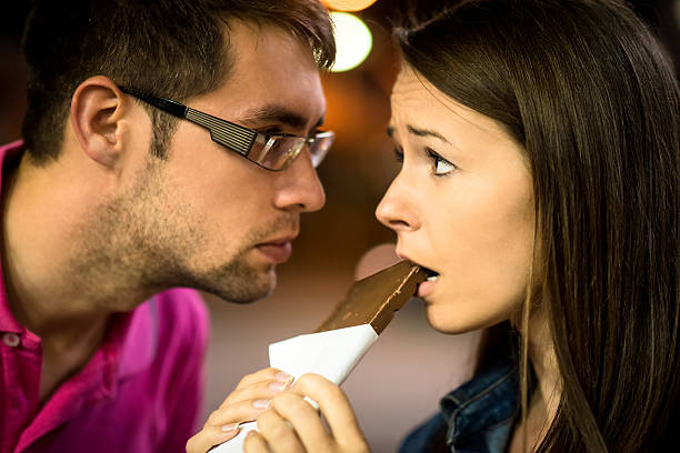 istock Caught in the act - woman with chocolate 485305758