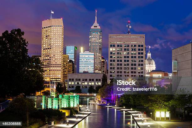 Downtown Indianapolis Indiana Stock Photo - Download Image Now - Indianapolis, Urban Skyline, Indiana State Capitol