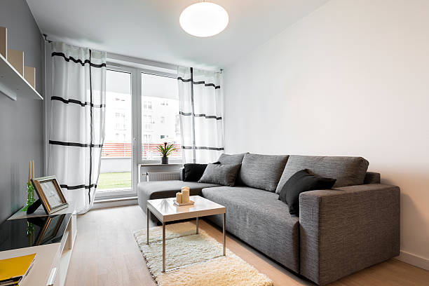 istock Gray sofa in modern living room 485310351