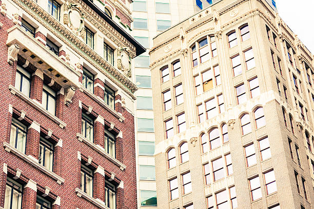 istock Vintage and modern  skyscrapers 485310481
