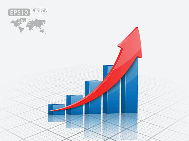Vector illustration of 3d graph Vector illustration of 3d graph sales growth graph stock illustrations