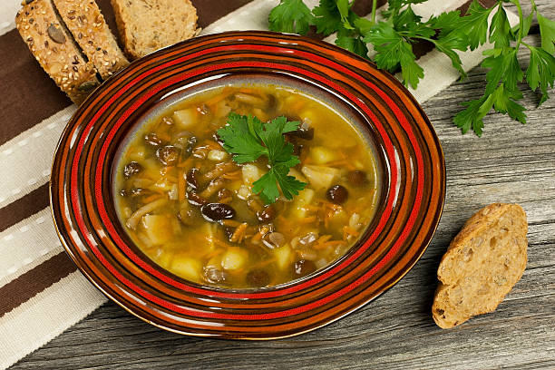 istock Bowl of fresh mushroom soup 485311961