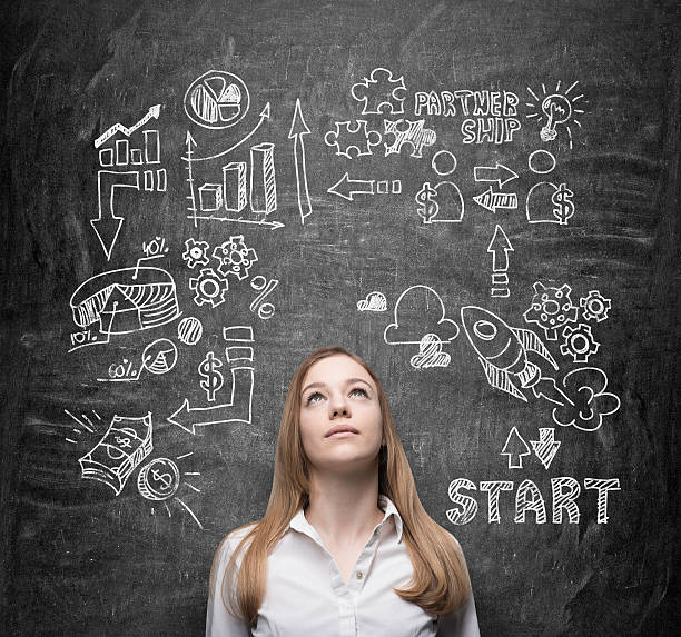istock Beautiful young lady is thinking about business opportunities. 485312072