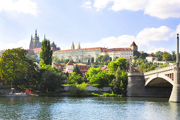 istock Vitava river and St. Vitus Cathedral in Prague 485312991