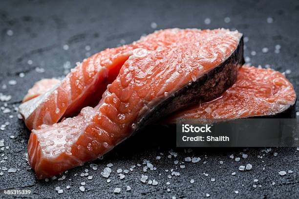 Prima En Un Salmón Fresco De Black Rock Foto de stock y más banco de imágenes de Salmón - Pescado - Salmón - Pescado, Alimento, Animales salvajes