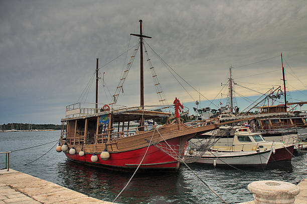 touristic yachts sailing in blue lagoon