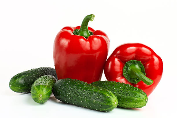 istock sweet red bell pepper and cucumber 485316961