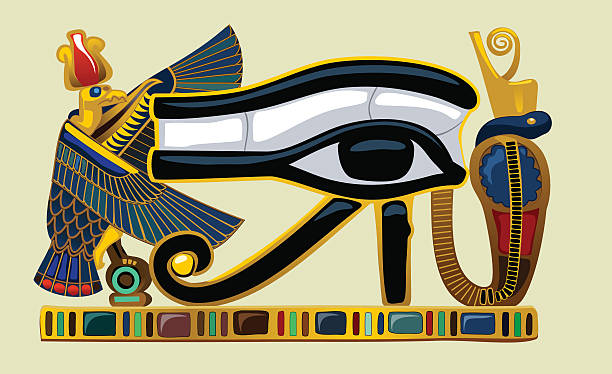 Eye of Horus Ancient Egyptian jewelery Eye of Horus horus stock illustrations