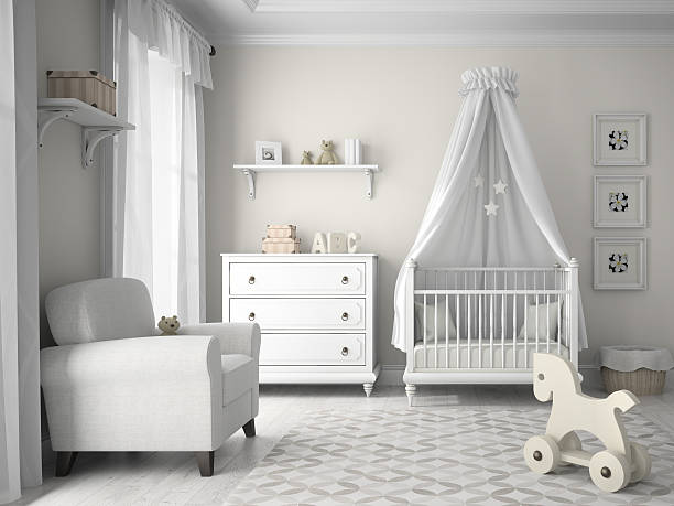 istock Classic children room in white color 3D rendering 485317466