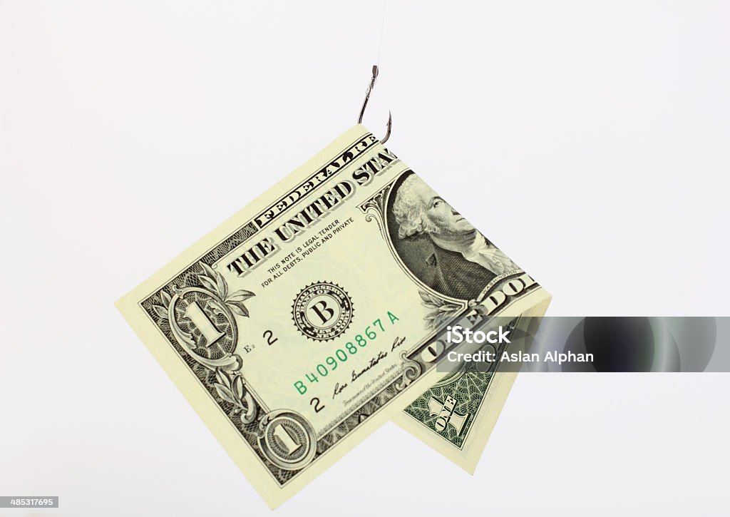 Money on a fishhook Dollar on a fishhook Freshness Stock Photo