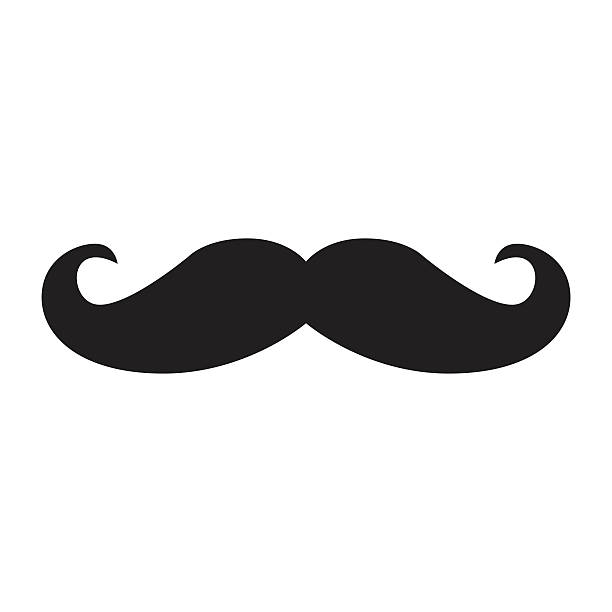 Black hipster vector mustache vector art illustration