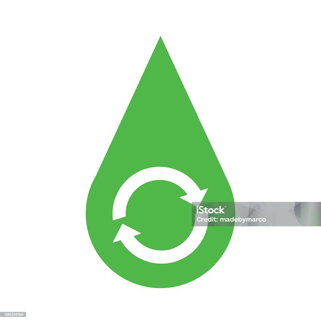 Green ink drop recycle printer symbol icon Ink stock vector