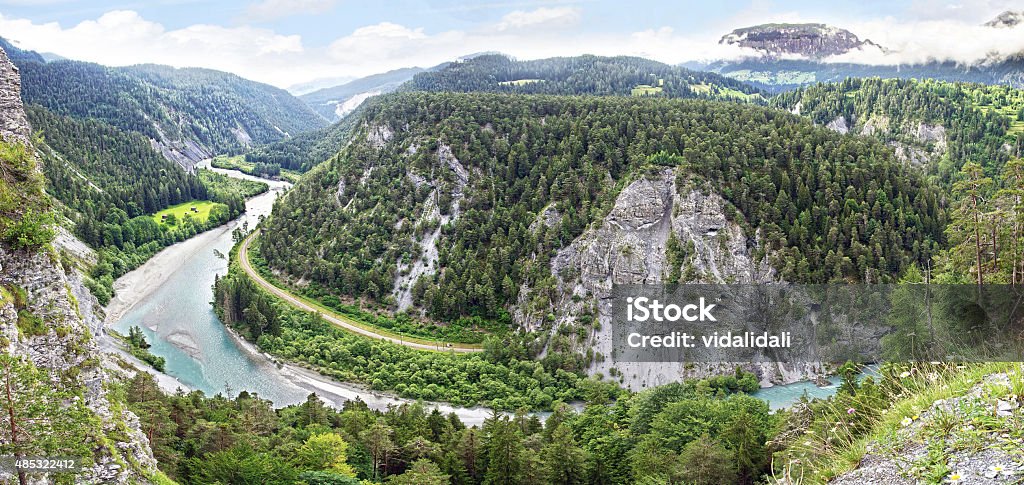 Swiss Grand Canyon. Ruinaulta or Rhine canyon or grand canyon. Switzerland Ravine Stock Photo