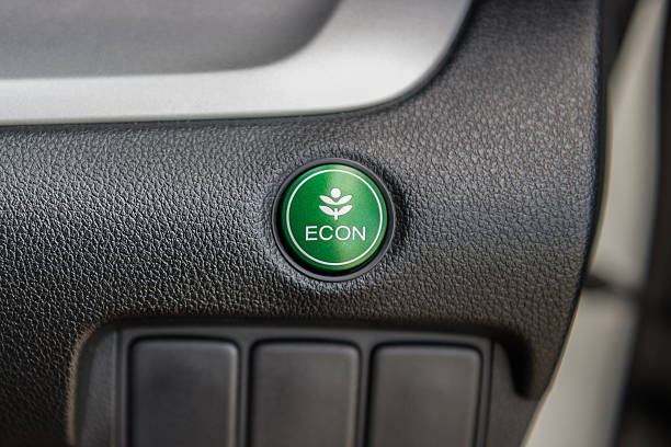istock Closeup of Economic button in a car 485326894