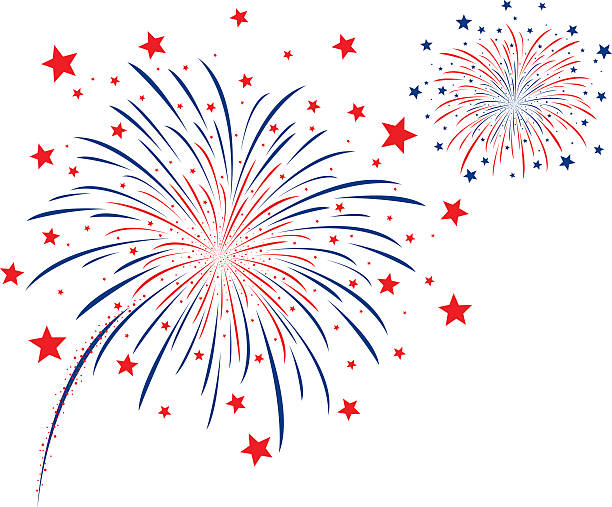 vector firework design on white background - fourth of july stock illustrations