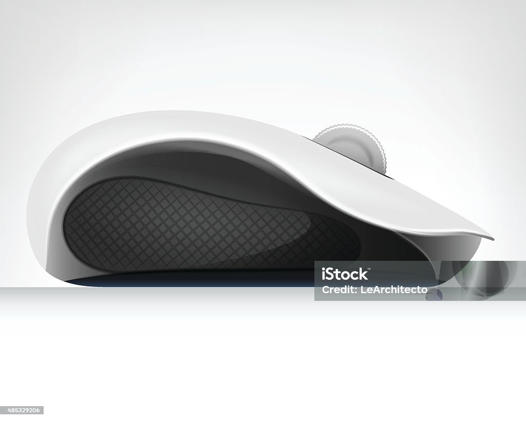 Computer Mouse Perspective Computer Mouse In Side View Isolated Object Stock Illustration ...