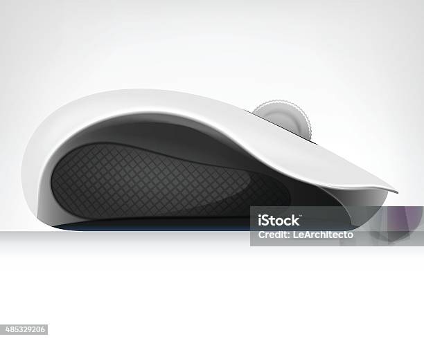 Computer Mouse Back Side View Computer Mouse In Side View Isolated Object Stock Illustration ...