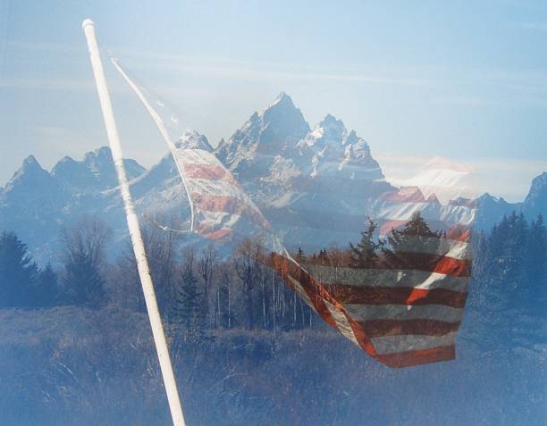 I had the idea for this photo before our trip to the Teton Mountains, but since it is a double exposure, I wasn't sure I would see an American flag there. I was grateful that we did & I was able to take the photo. It is a double exposure done in the camera. Originally taken with a Mamiya 645 medium format camera.
