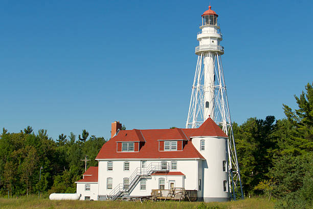 istock Scenic Lighthouse at Rawley Point, Point Beach, Two Rivers, Wisconsin 485331768