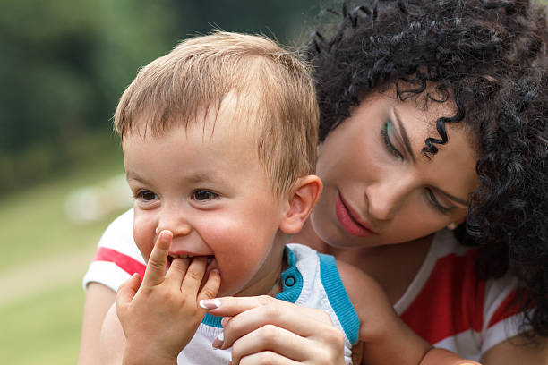 istock Baby boy with her mother. 485333260