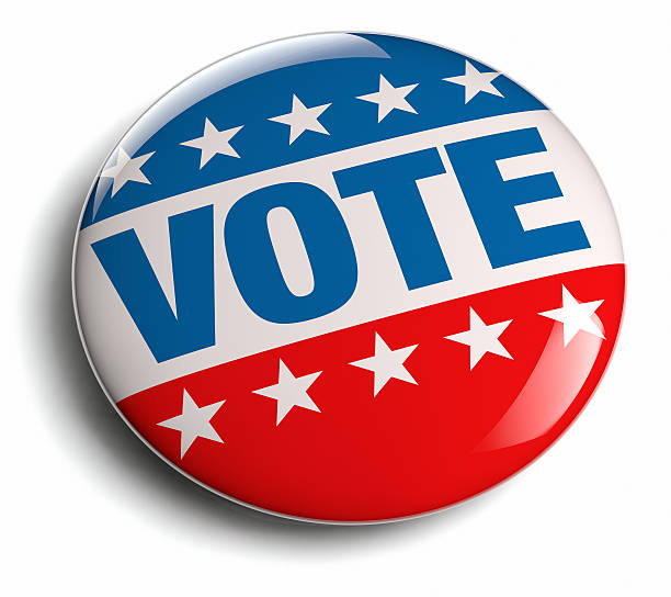 Vote Campaign Vote USA election campaign round badge button. campaign button photos stock pictures, royalty-free photos & images