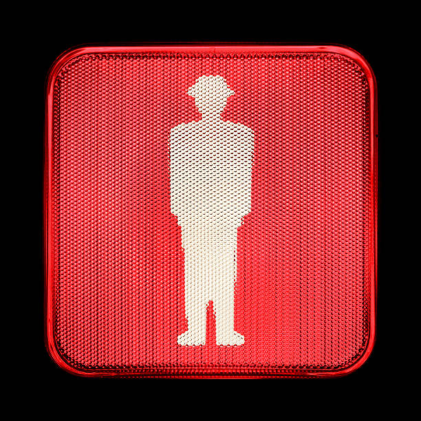Red traffic light, for pedestrians