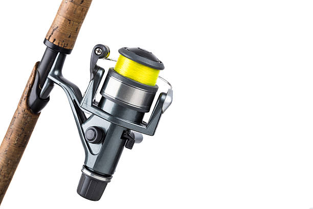 istock fishing rod and reel with line 485336988