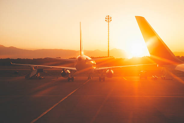 istock Sunset at the airport 485337696