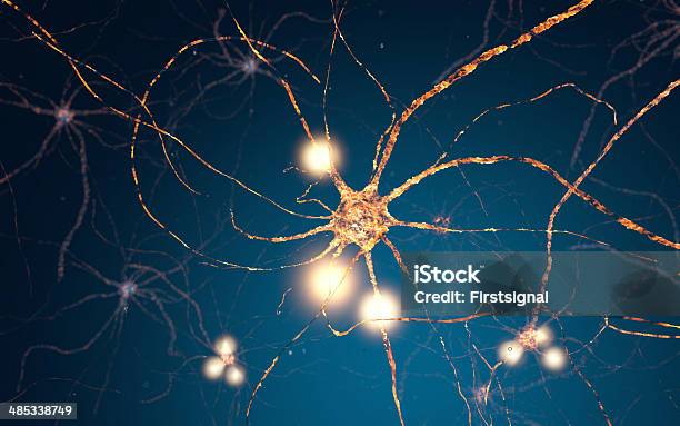Activa De La Red De Células Neurona De Synapse Foto de stock y más banco de imágenes de Célula nerviosa - Célula nerviosa, Cuerpo humano, Cerebro humano