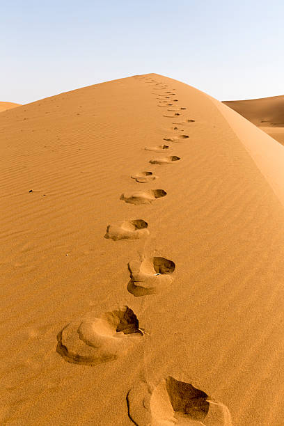 istock Foot print in desert sand 485338869