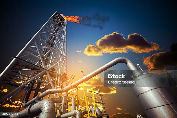 Factory Stock Photo - Download Image Now - Natural Gas, Crude Oil, Cooking Oil