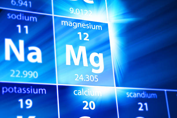 Magnésio Mg Tabela Periódica de Elementos - fotografia de stock