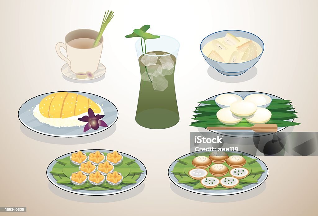 Очаровательные тайские блюда - Векторная графика Аборигенная культура роялти-фри