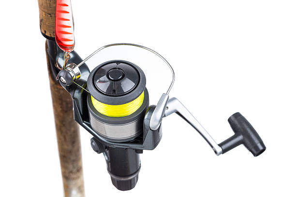 istock fishing rod and reel with line 485341464