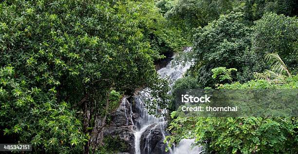 Photo libre de droit de Cascade Et Verte Forêt Sur Saison Des Pluies banque d'images et plus d'images libres de droit de Accident et désastre - Accident et désastre, Cascade, Circuler