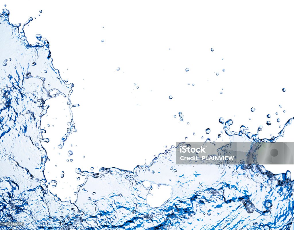 Water Wave XXL Water Wave in blue on white background. Water Stock Photo