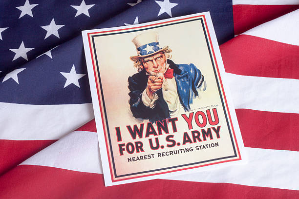 I want you - Uncle Sam I want you - Uncle Sam with American Flag background i want you stock pictures, royalty-free photos & images