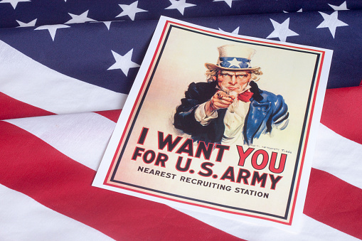 I want you - Uncle Sam with American Flag background
