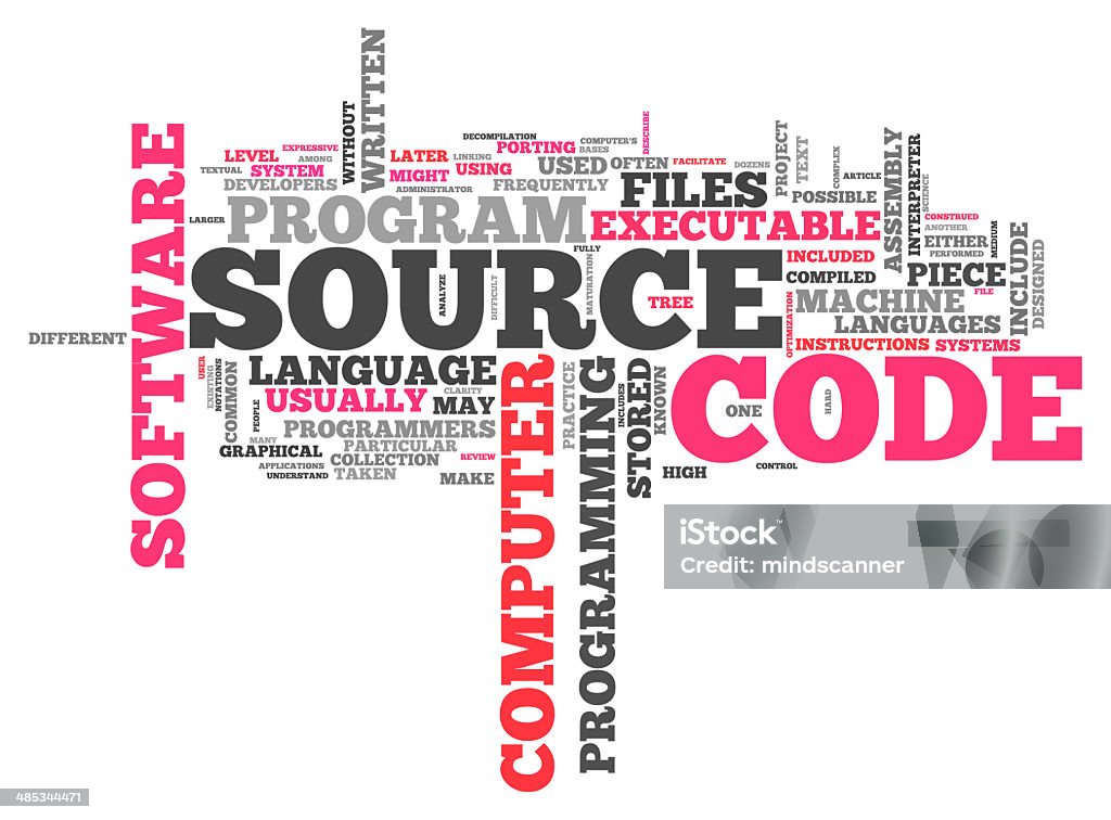 Word Cloud Source Code Stock Illustration - Download Image Now - Coding ...