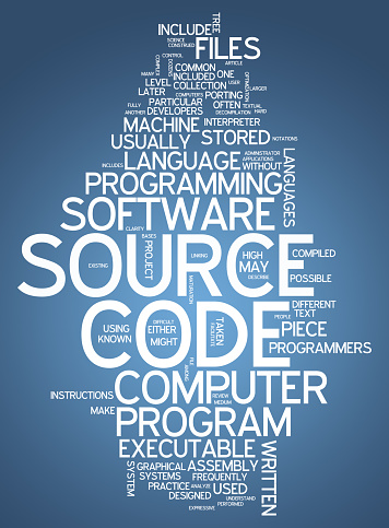 Word Cloud Source Code Stock Illustration - Download Image Now - Coding ...