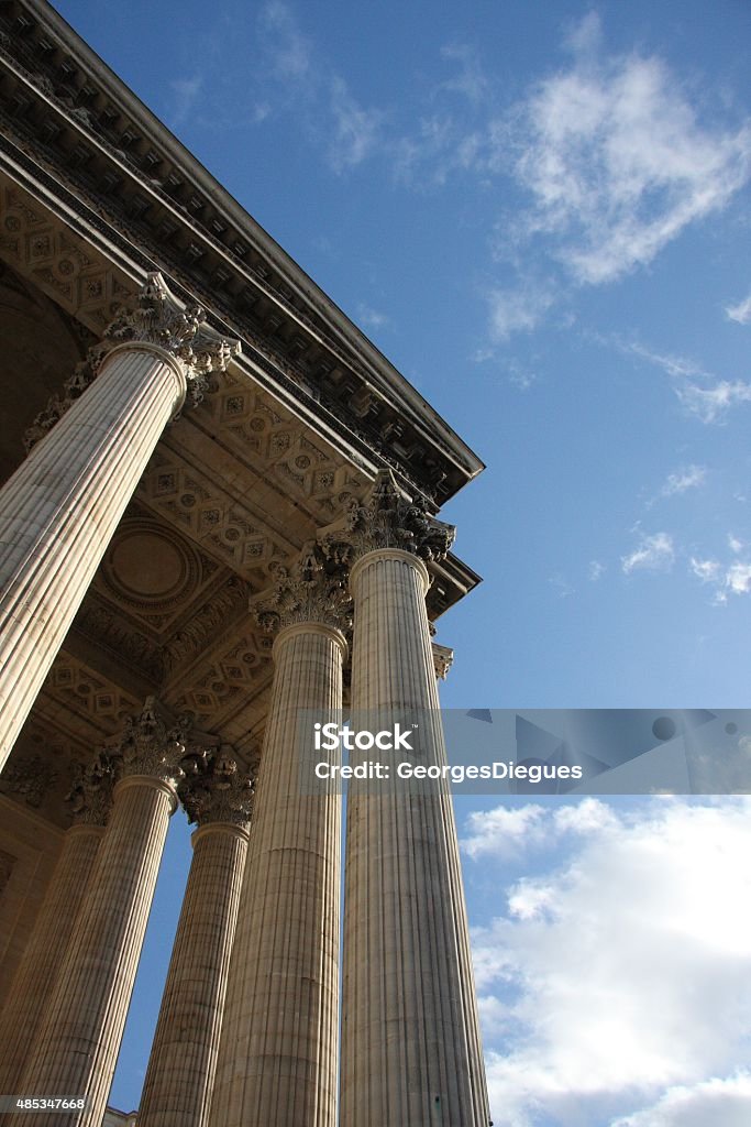 Pantheon Columns of the Pantheon in Paris 2015 Stock Photo