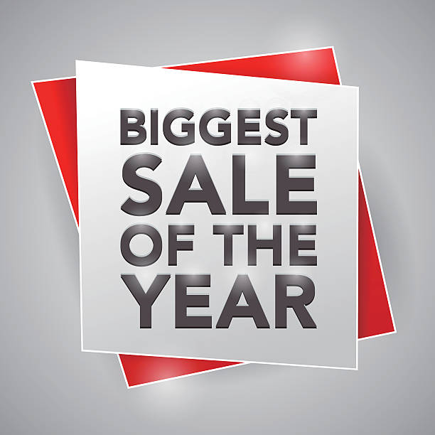 BIGGEST SALE OF THE YEAR, poster design element BIGGEST SALE OF THE YEAR, poster design element biggest stock illustrations